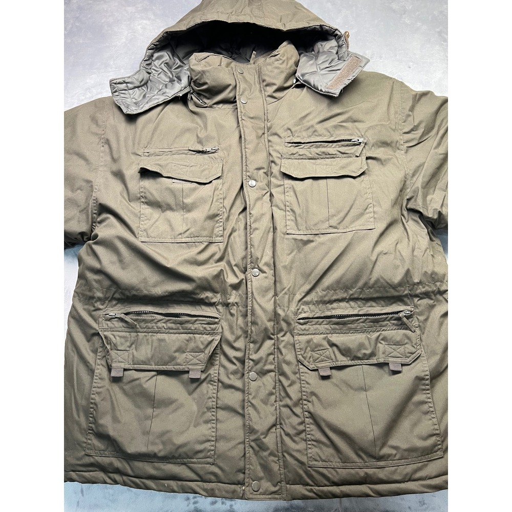 Ten West X Dimension Mens 3XL Down Parka Jacket Olive Green Waterproof Hooded